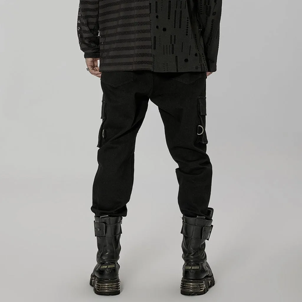 Men's Punk Multi-pocket Splice Pants