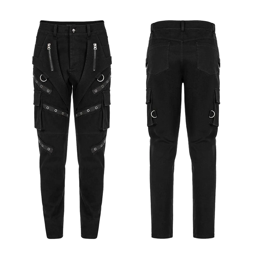 Men's Punk Multi-pocket Splice Pants