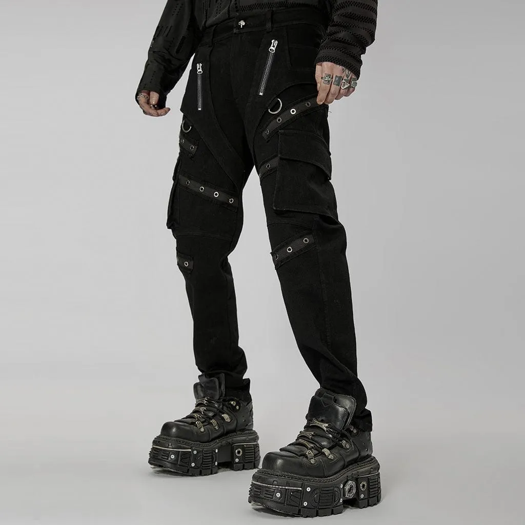 Men's Punk Multi-pocket Splice Pants