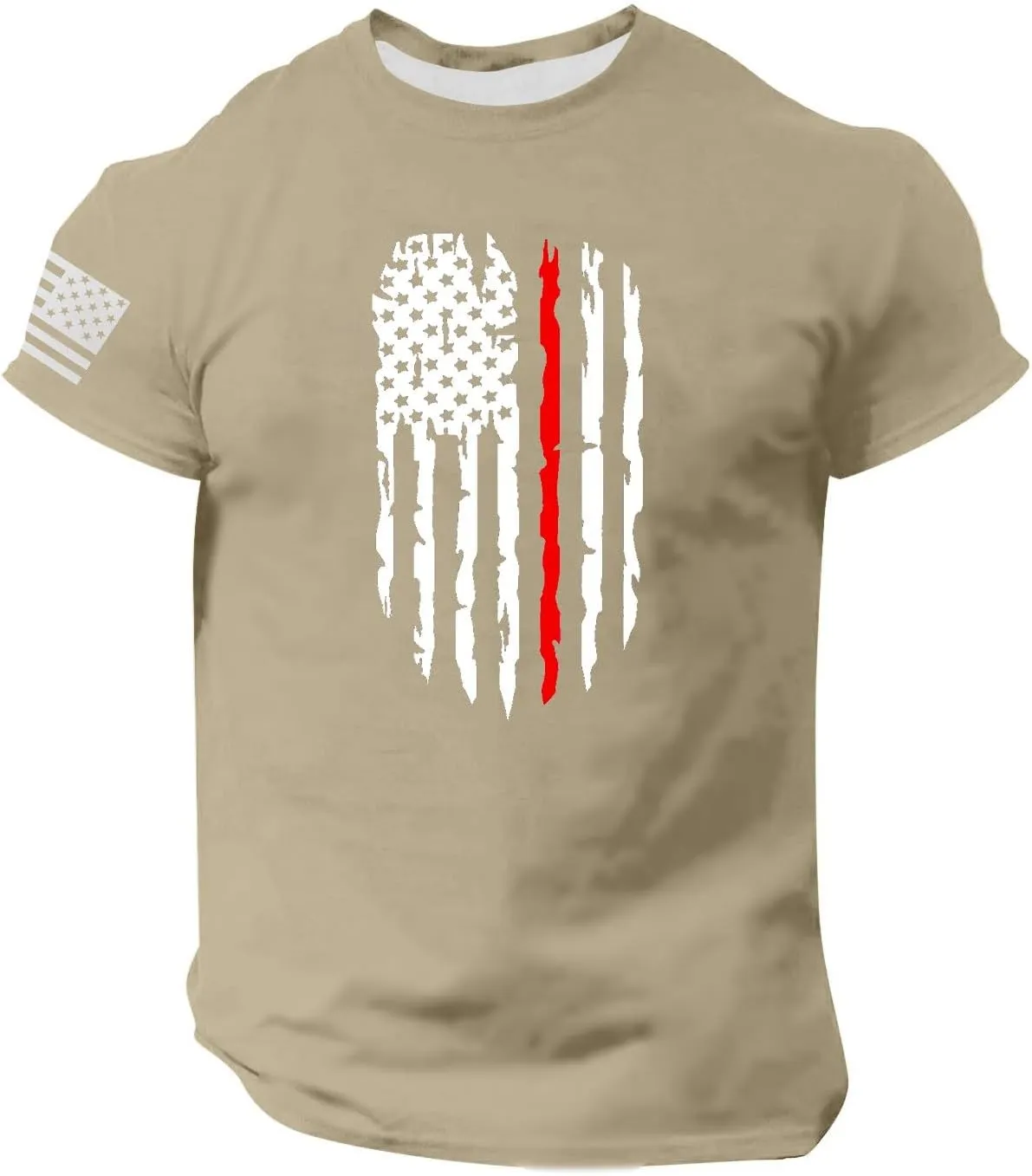 Men's Shirt Sleeve 1776 USA Flag Graphic Dry Fit Cotton Breathable T-Shirts 4th of July