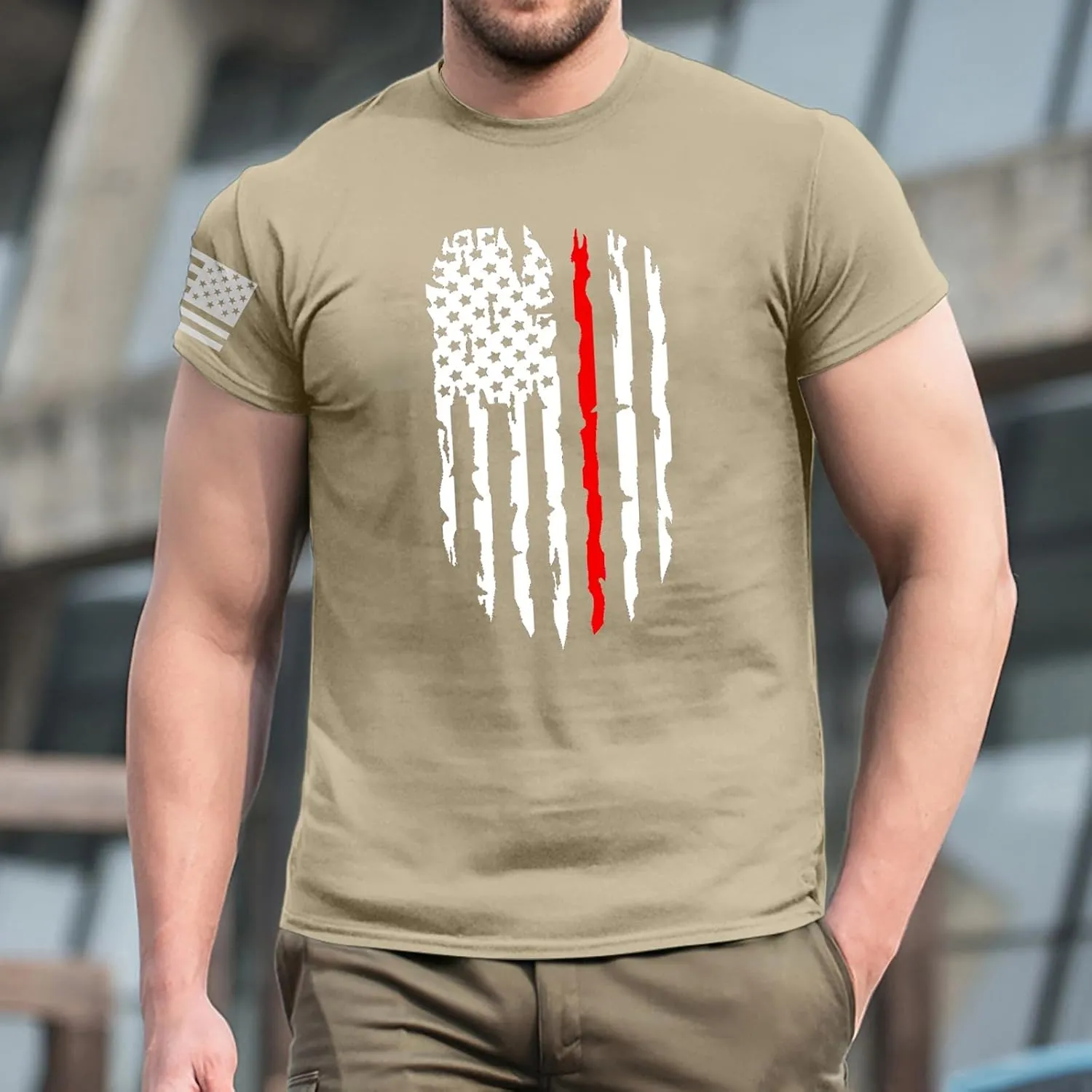 Men's Shirt Sleeve 1776 USA Flag Graphic Dry Fit Cotton Breathable T-Shirts 4th of July