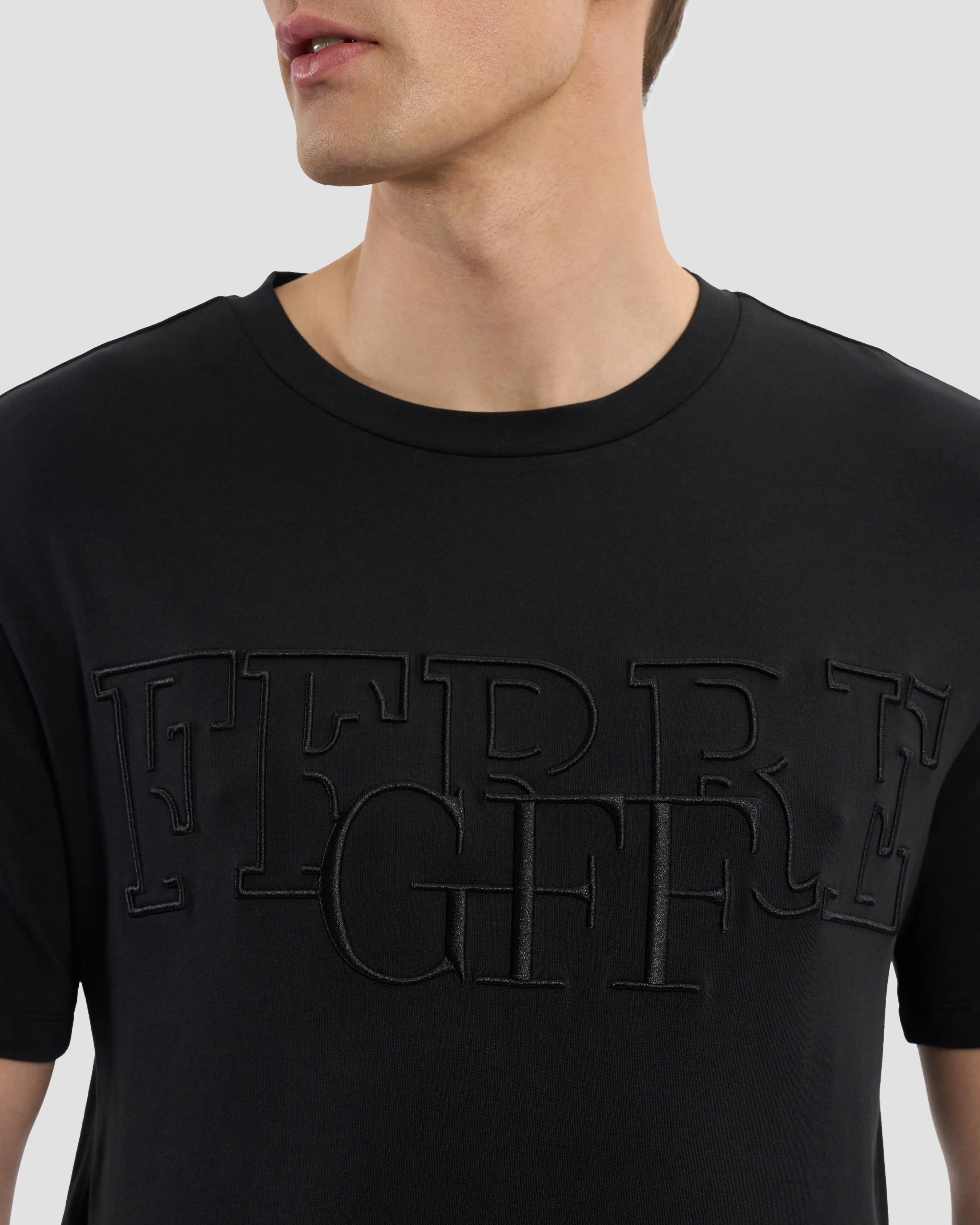 Monochrome Embroidered Ferré T-Shirt