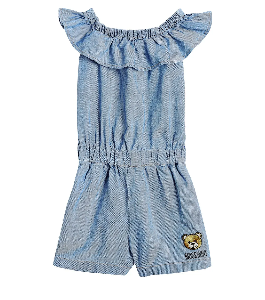 Moschino embroidered denim jumpsuit, blue