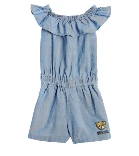 Moschino embroidered denim jumpsuit, blue