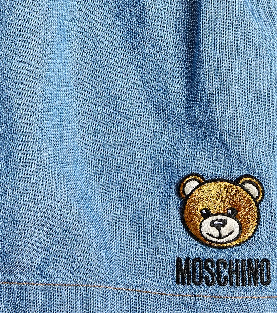 Moschino embroidered denim jumpsuit, blue