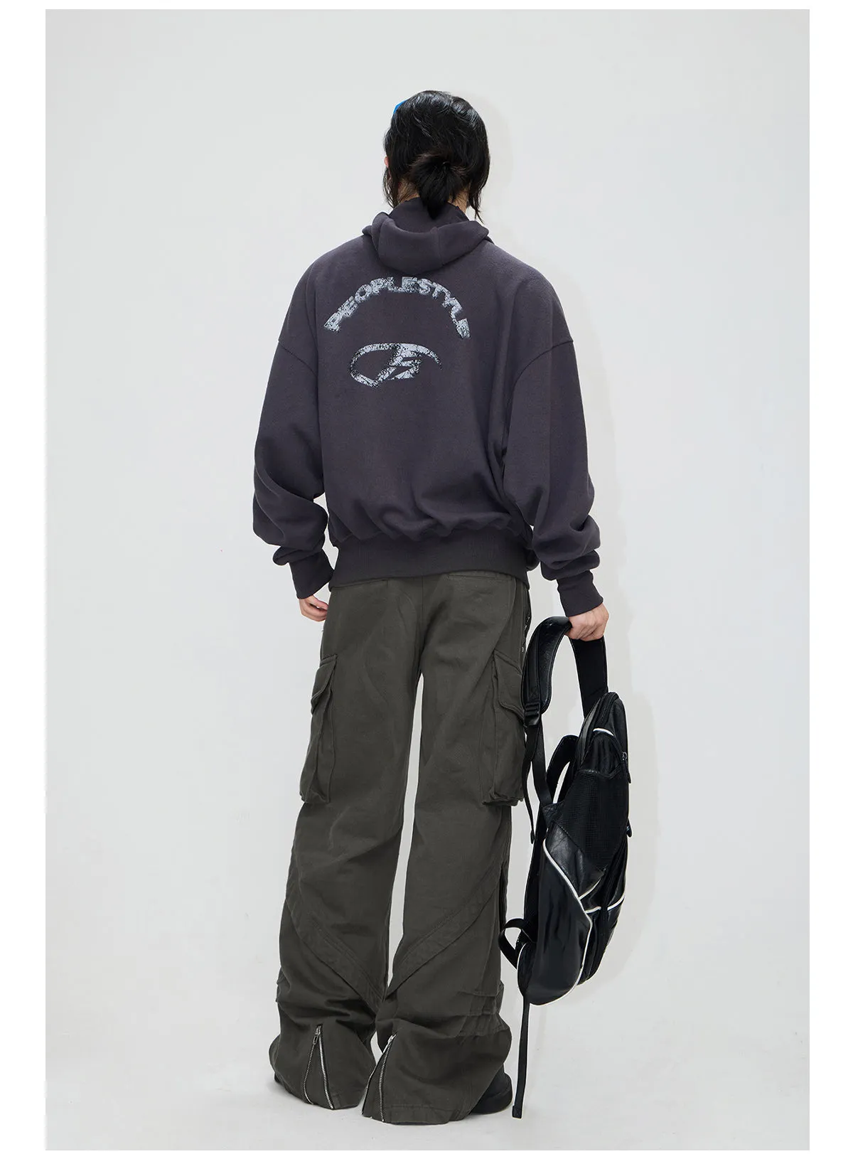 Multi-pocket double waist cargo pants
