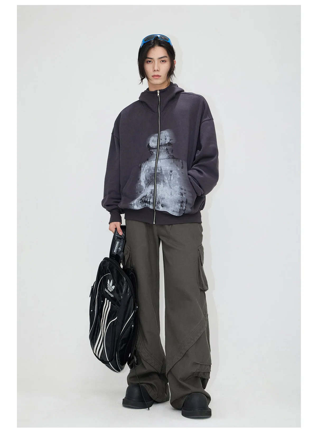 Multi-pocket double waist cargo pants