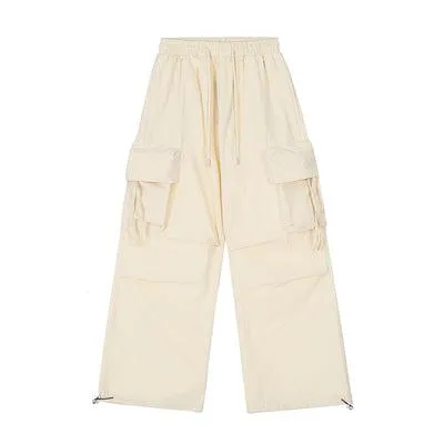 Multi-Pocket Pleated Parachute Pants