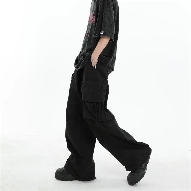 Multi-Pocket Pleated Parachute Pants