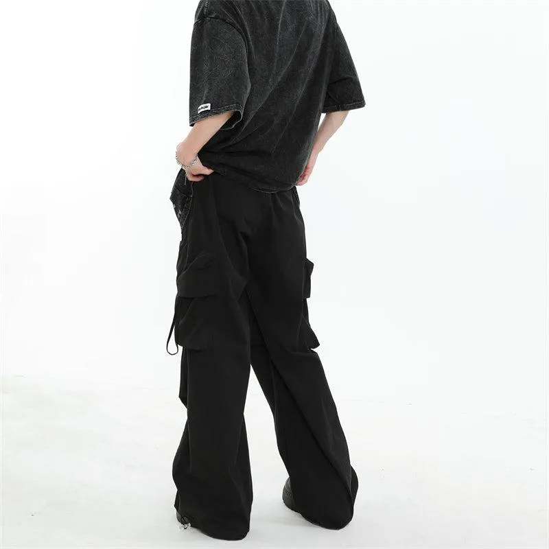 Multi-Pocket Pleated Parachute Pants
