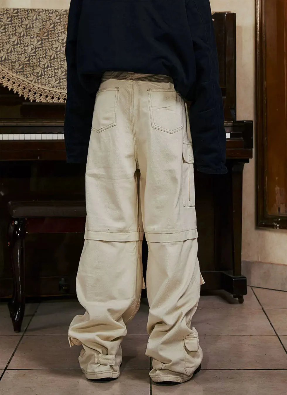 Multi-pocket workwear casual pants