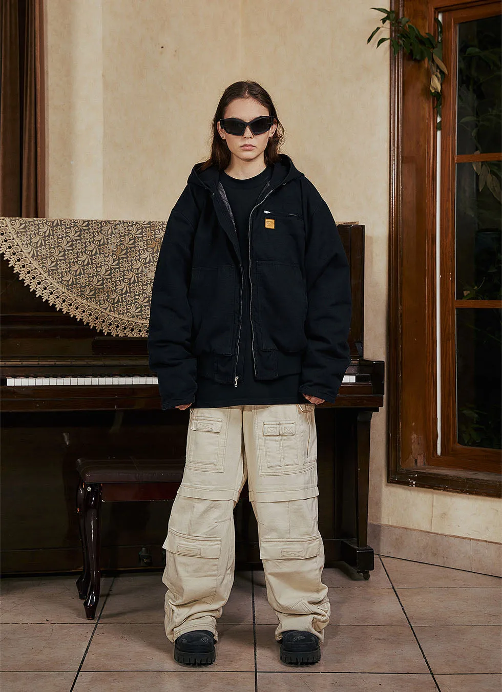 Multi-pocket workwear casual pants