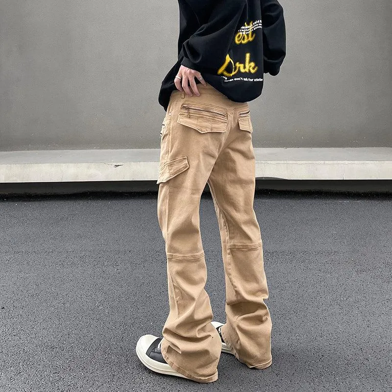 Multi-Zip Pocket Straight Leg Pants