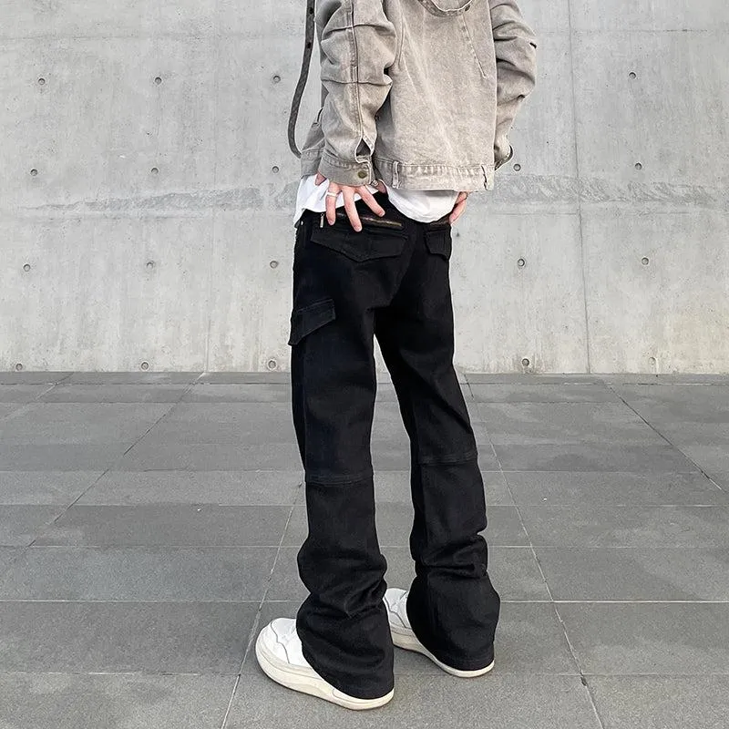 Multi-Zip Pocket Straight Leg Pants