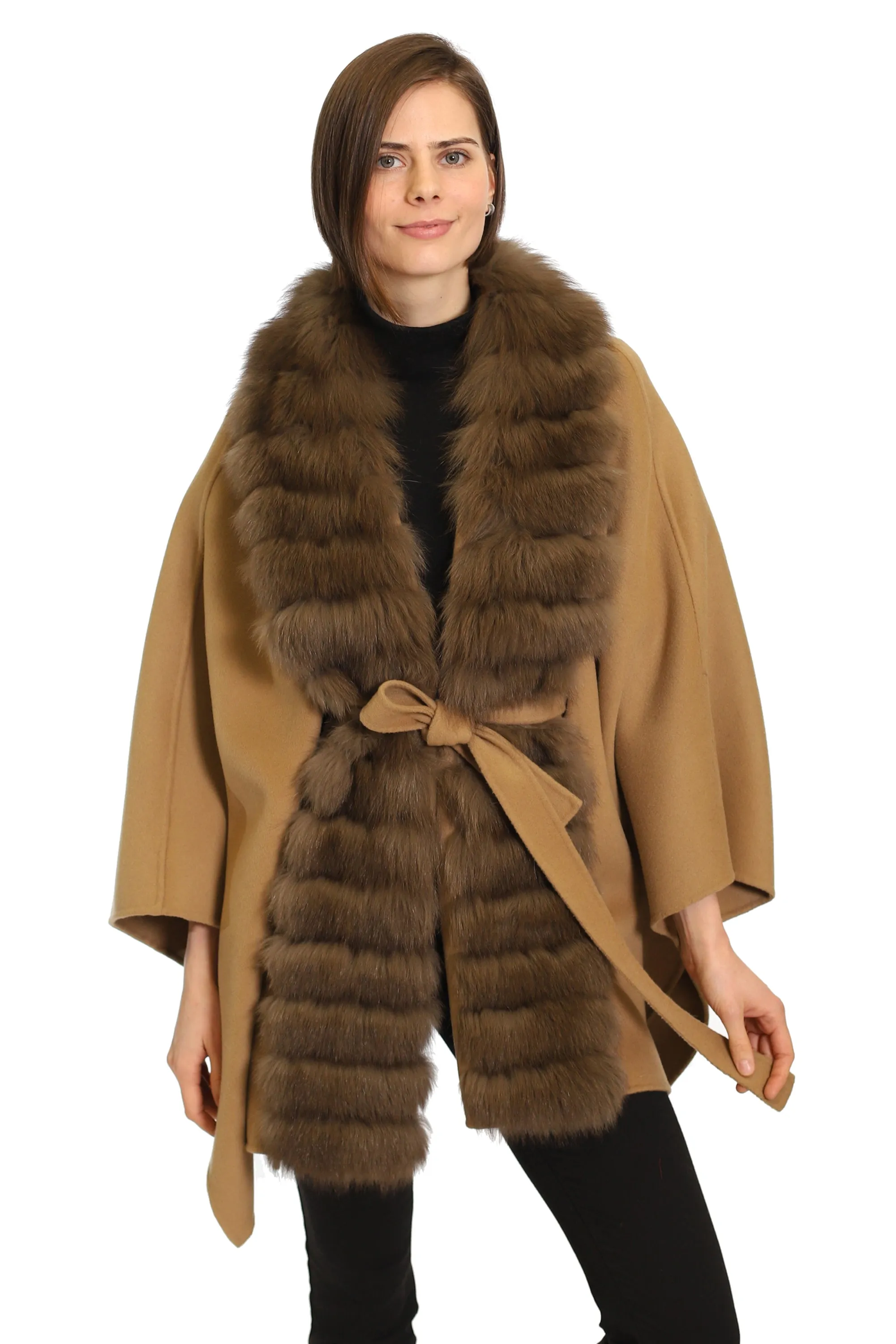 NORA - Cashmere Blend Belted Cape