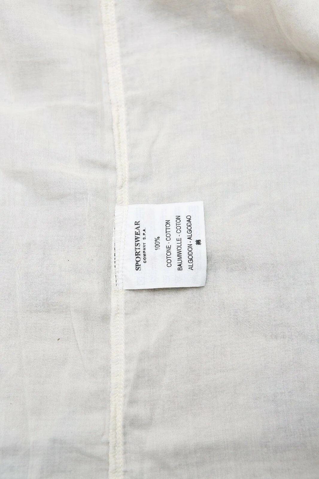 Off White Cotton Long Sleeve Shirt