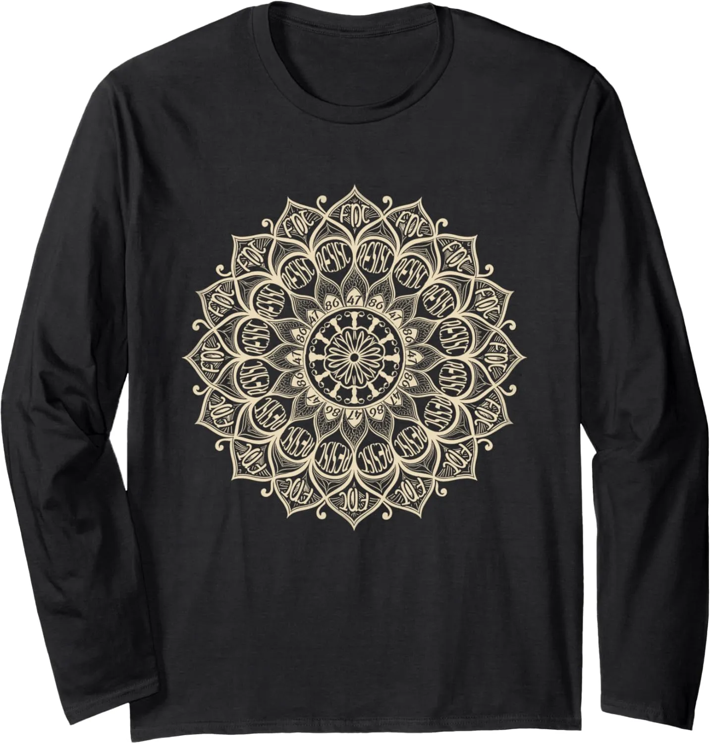 Resist 8647 Trump Mandala Political Resistance Feminist Long Sleeve T-Shirt