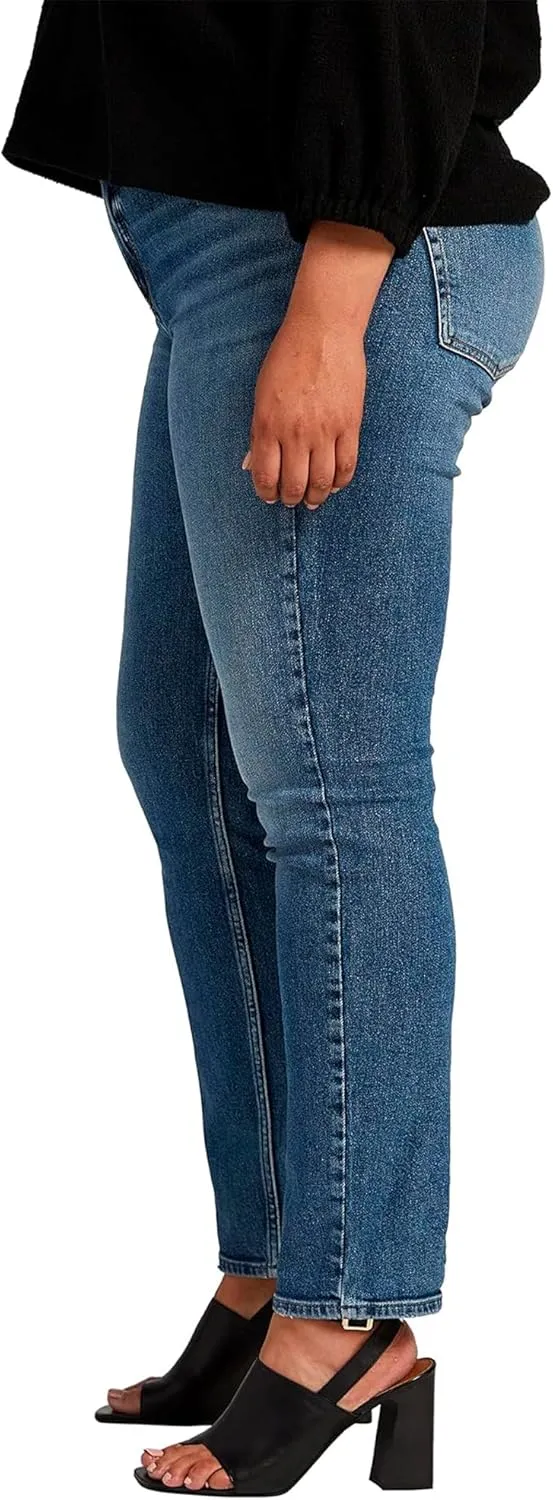 Silver Jeans Co. Women's Plus Size Most Wanted Mid Rise Straight Leg Jeans