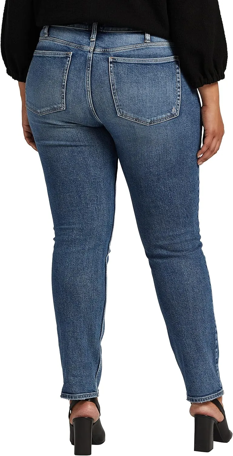 Silver Jeans Co. Women's Plus Size Most Wanted Mid Rise Straight Leg Jeans