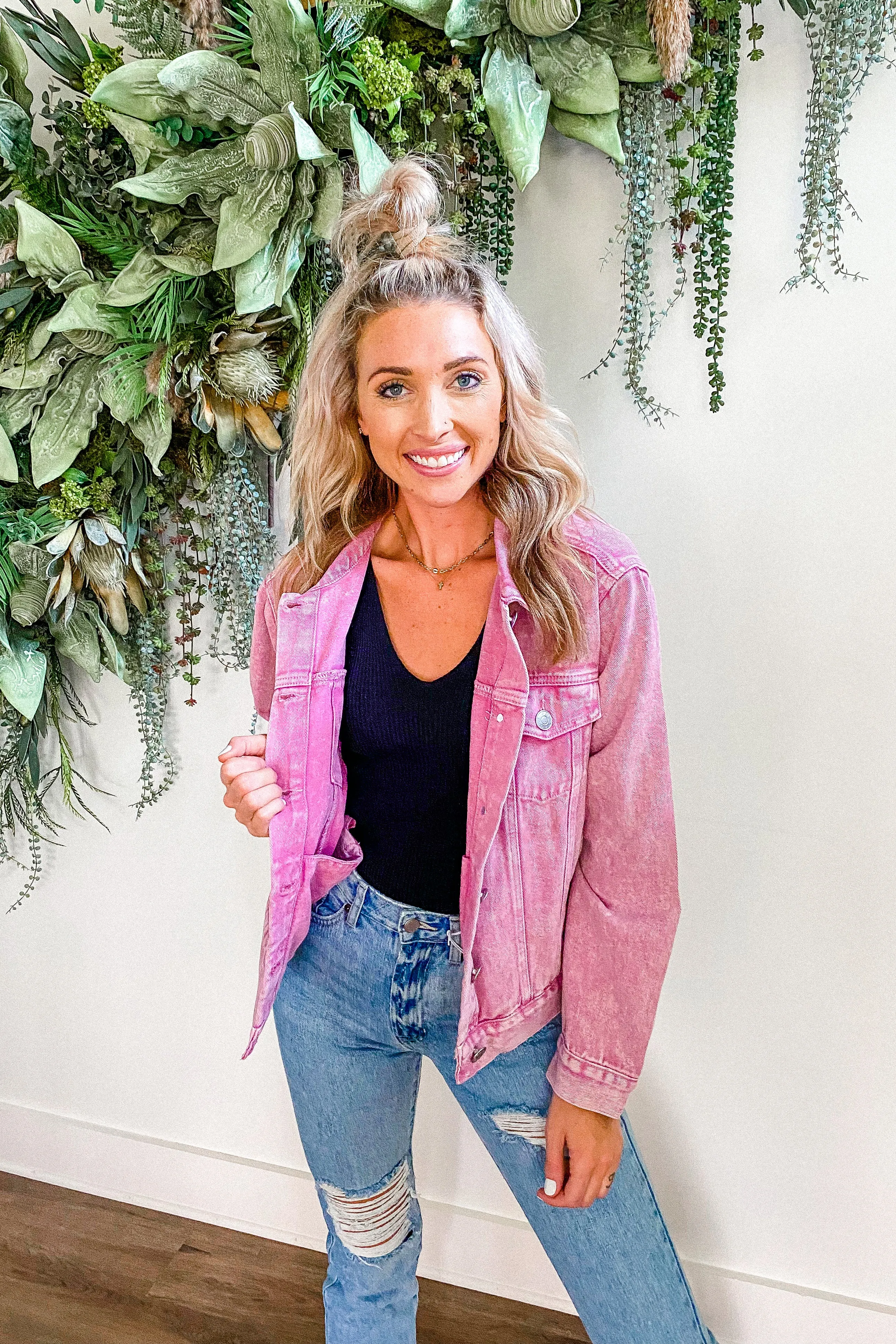 So Haute Pink Denim Jacket
