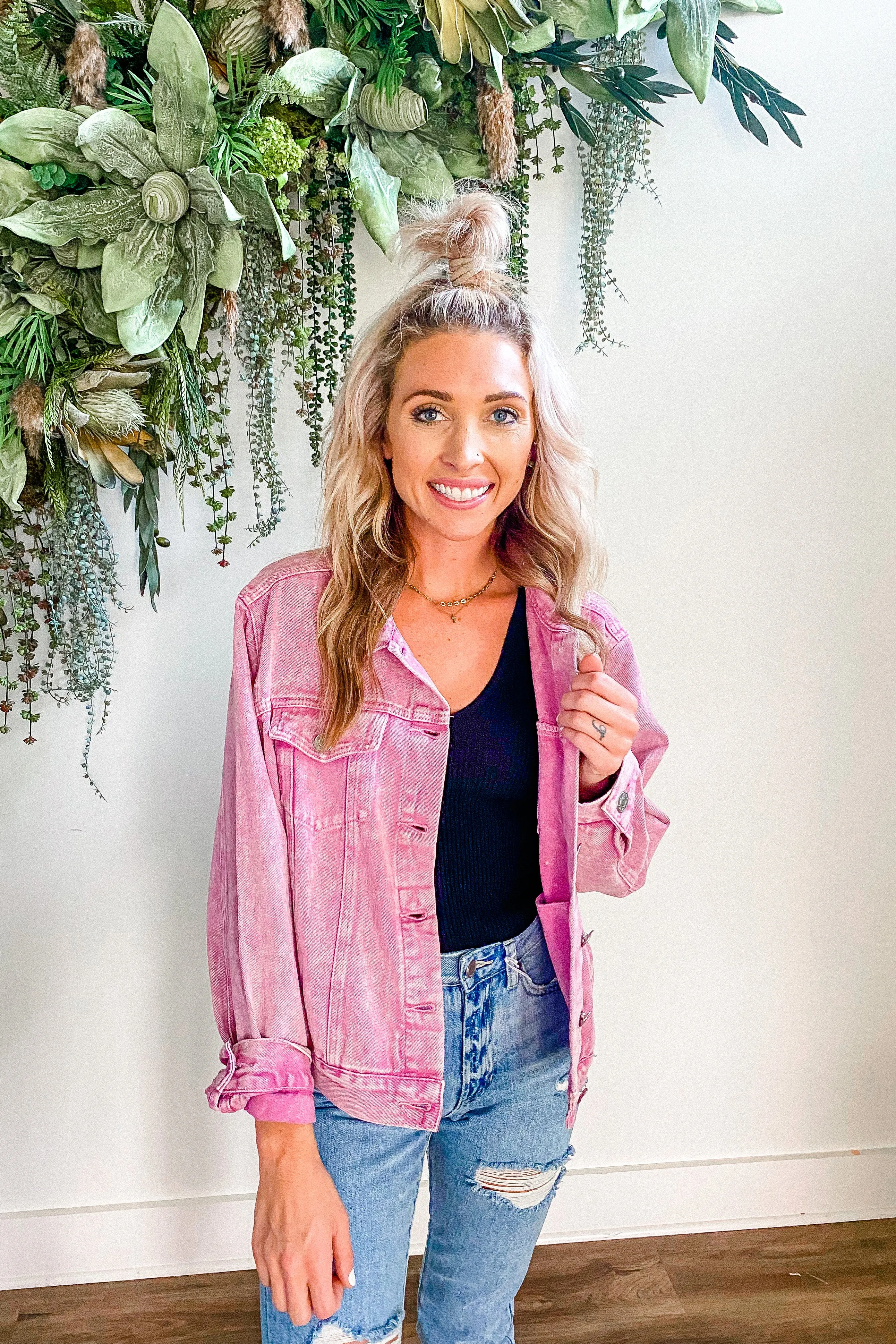 So Haute Pink Denim Jacket