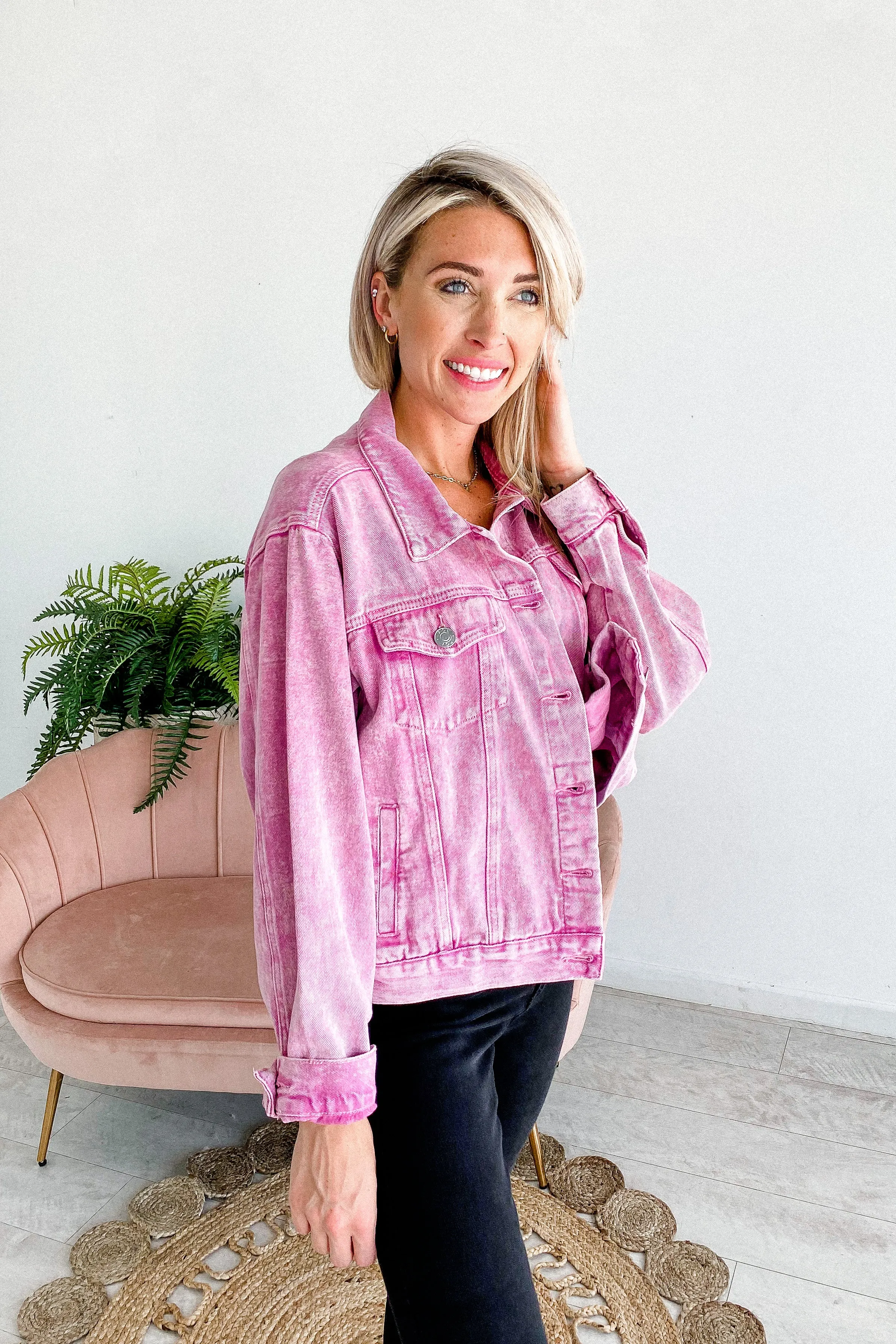So Haute Pink Denim Jacket