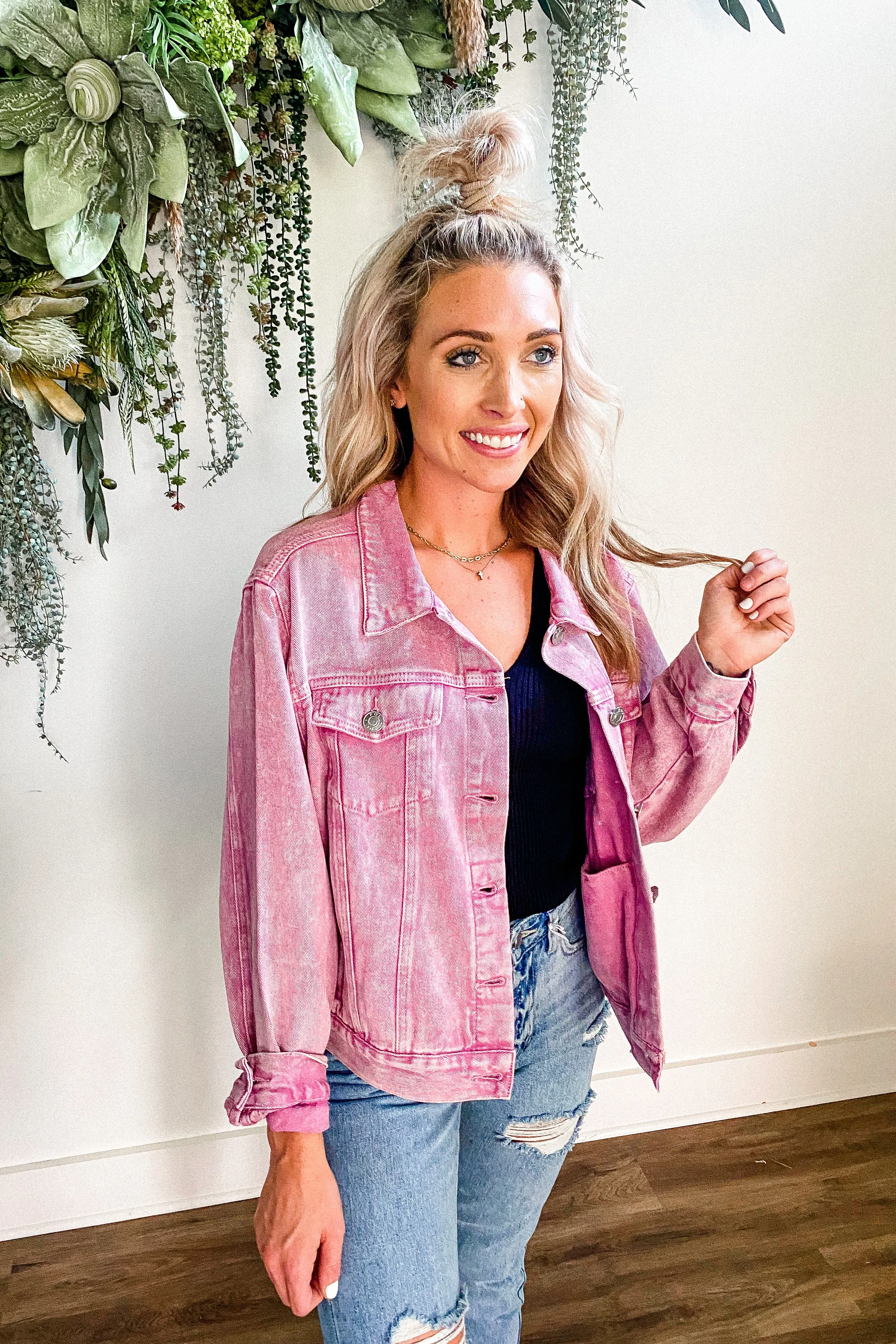 So Haute Pink Denim Jacket