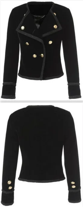'Spencer' Jacket in Black Cotton Velour