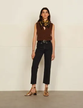 Straight-Cut Jeans With Raw Edges