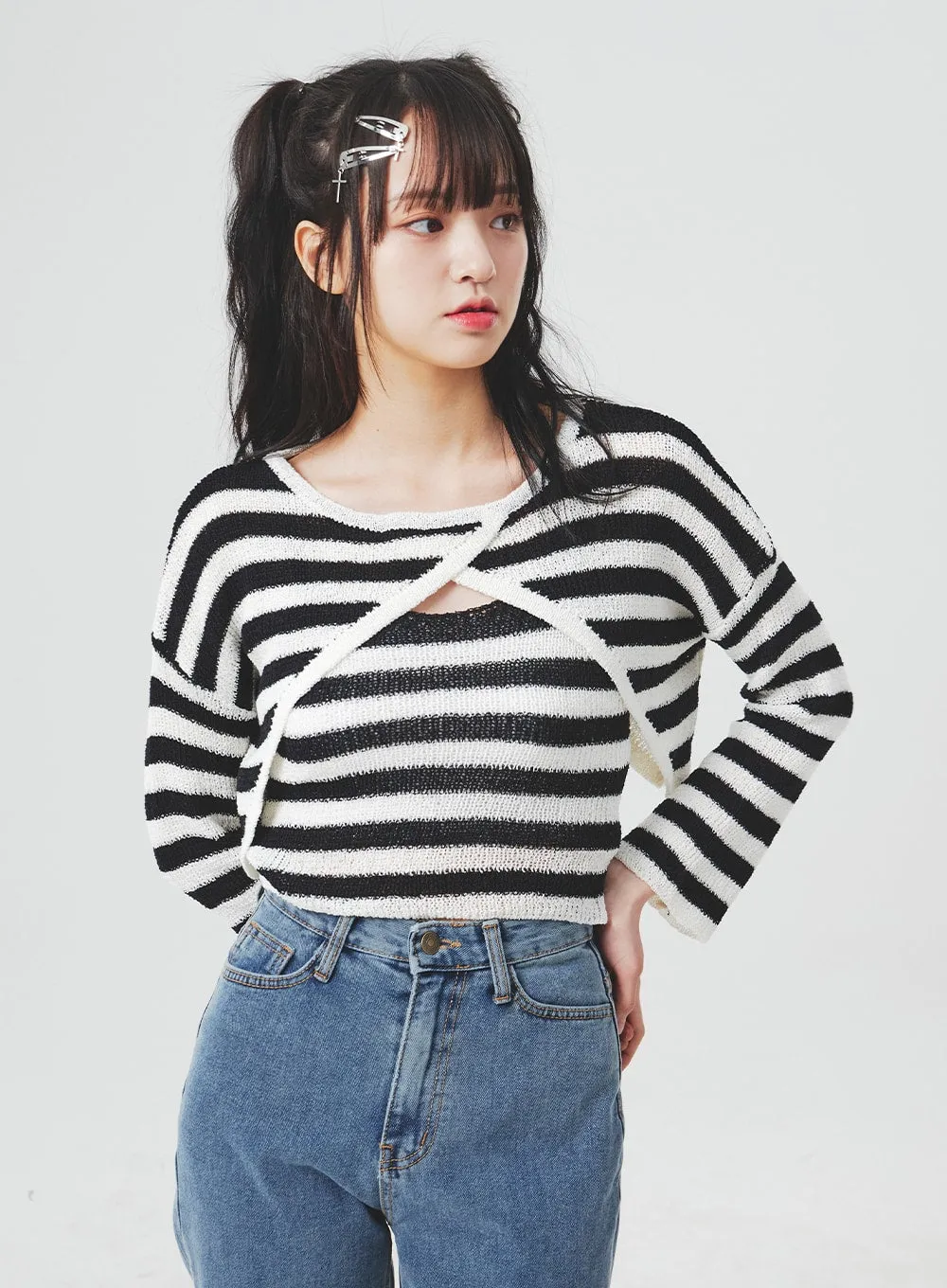Straight Leg Blue Jeans BA303