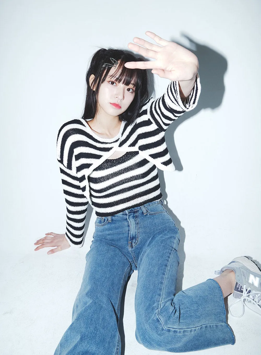 Straight Leg Blue Jeans BA303