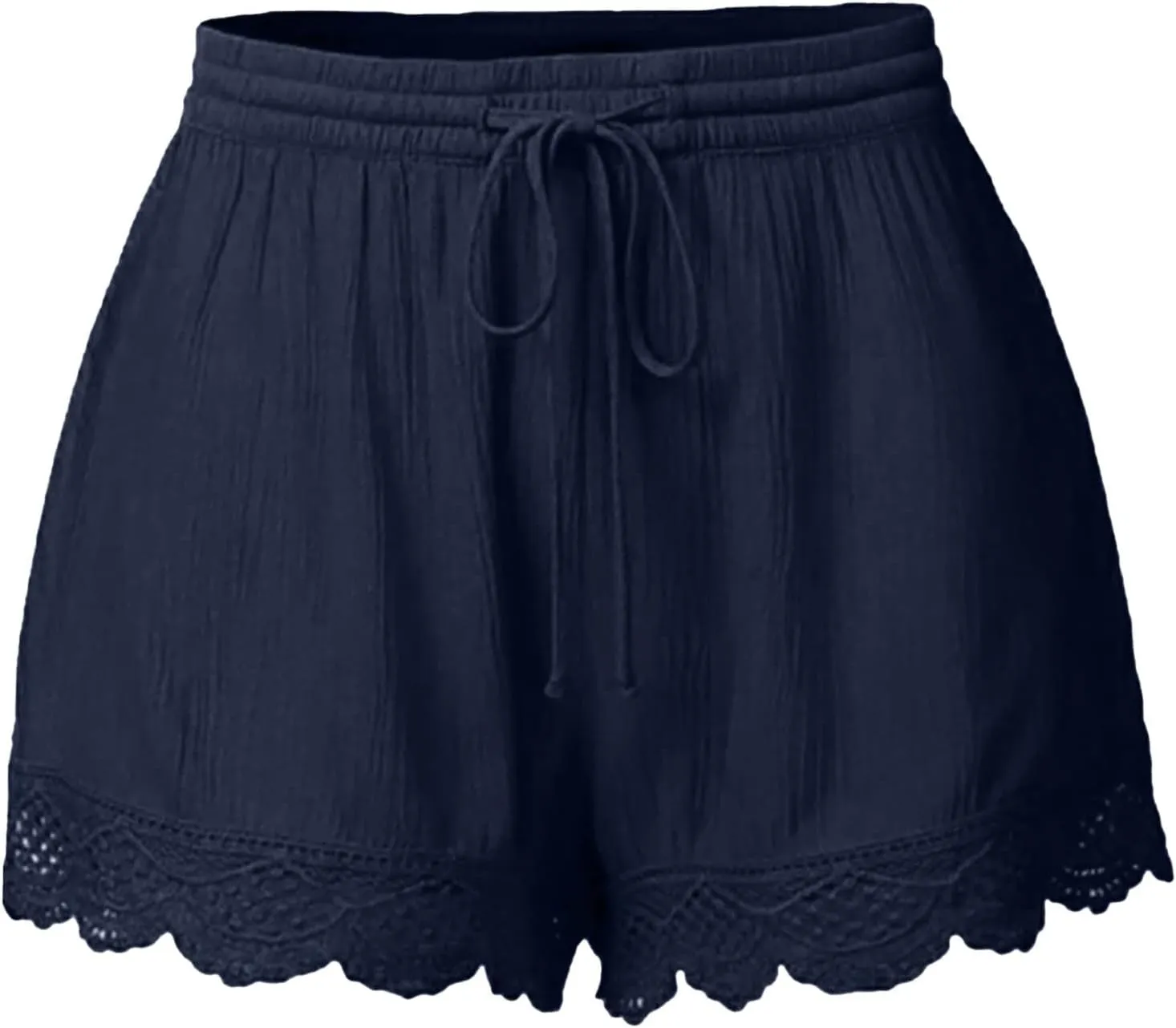 Summer Shorts for Women 2024 Trendy Causal Loose Pleated High Waisted Shorts Beach Lace Lounge Short Pants Plus Size