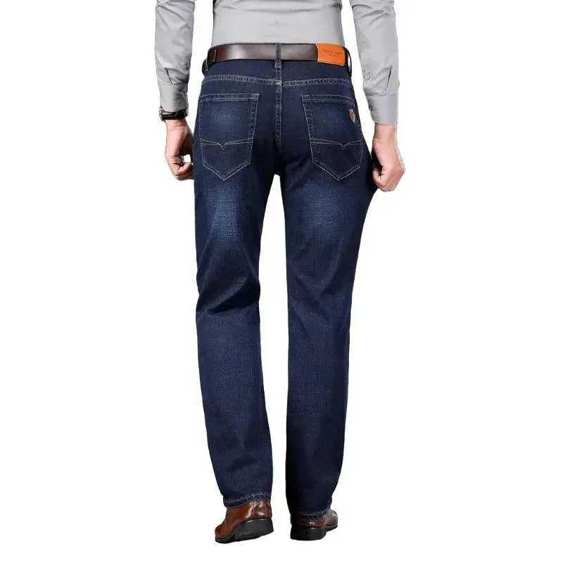 Tailored Straight Cut Denim Trousers
