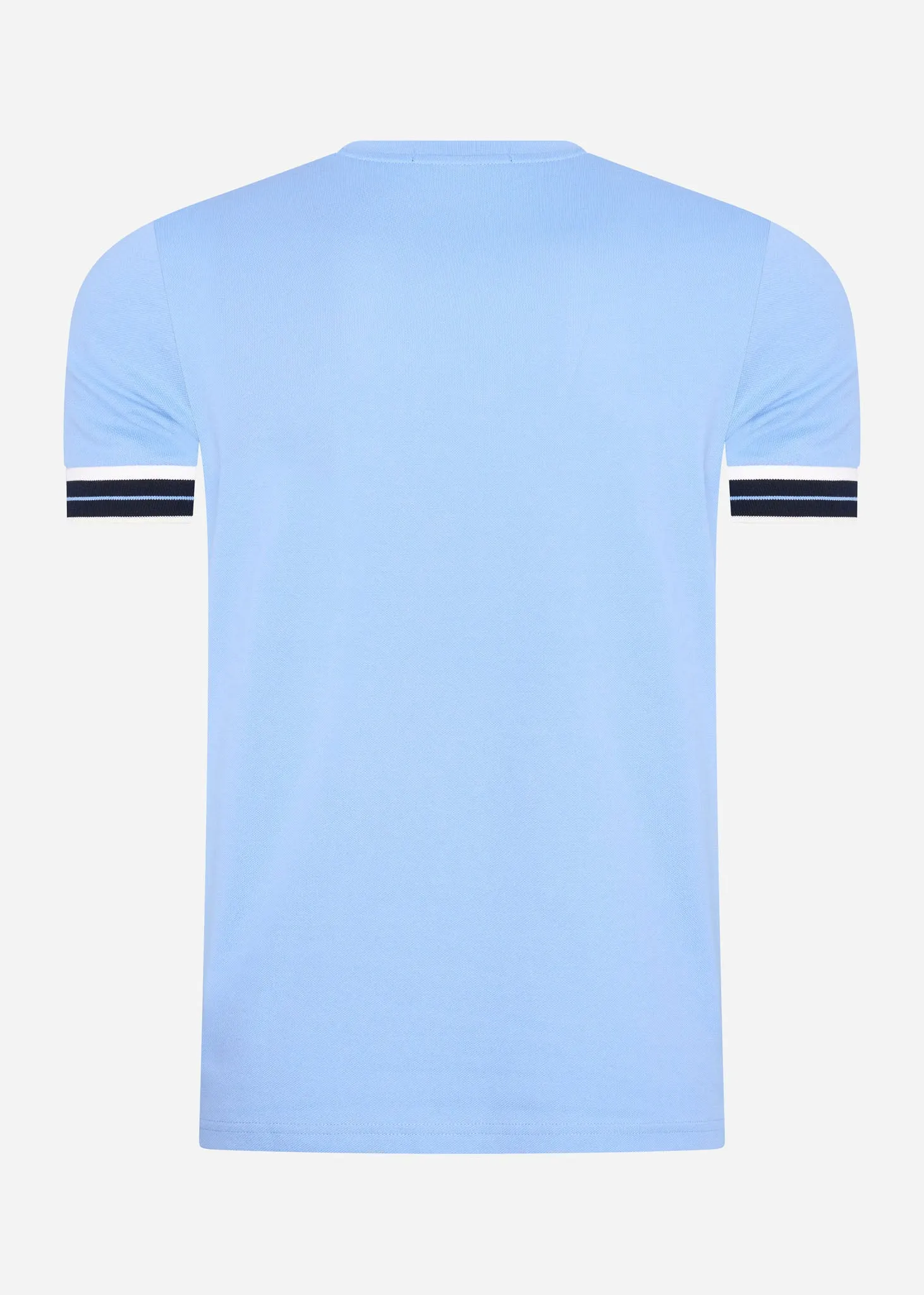 Tramline tipped pique t-shirt - sky