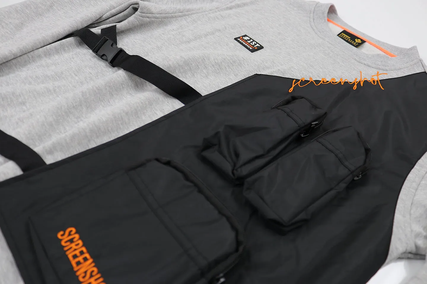 UTILITY MULTI POCKET CREW NECK FLEECE SHIRTS - F11269 (H.GREY)