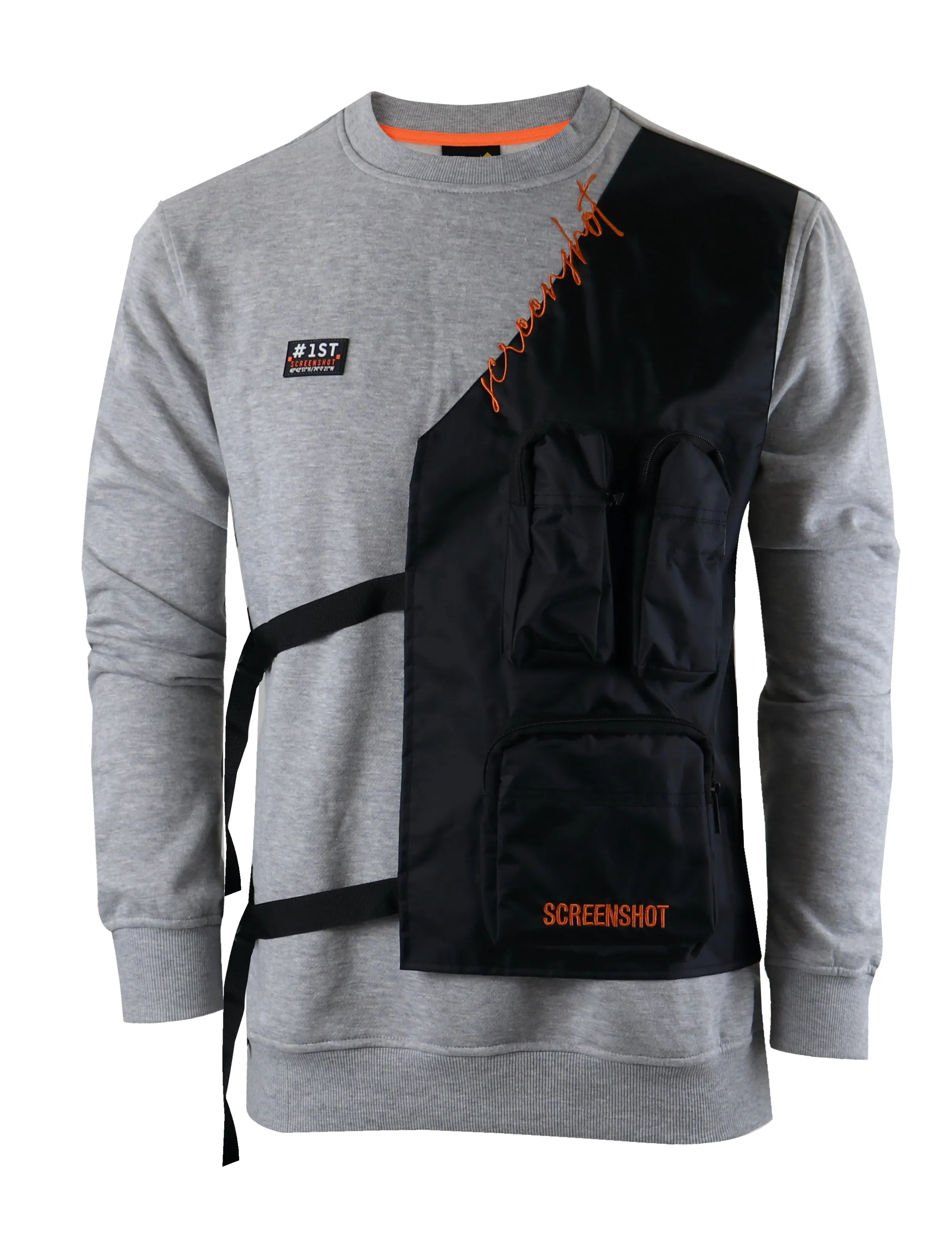 UTILITY MULTI POCKET CREW NECK FLEECE SHIRTS - F11269 (H.GREY)