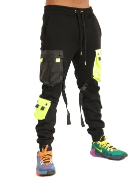 UTILITY MULTI POCKET FLEECE PANTS - P11265 (BLACK)