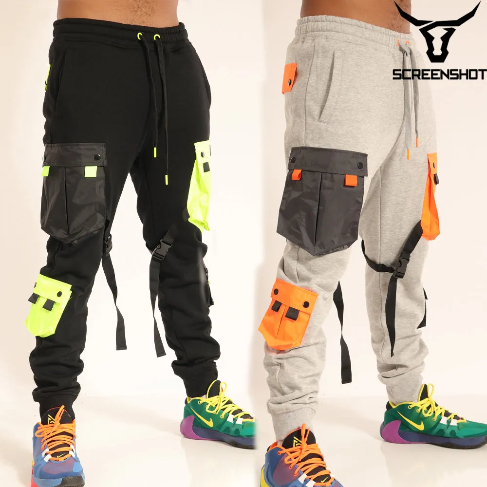 UTILITY MULTI POCKET FLEECE PANTS - P11265 (BLACK)