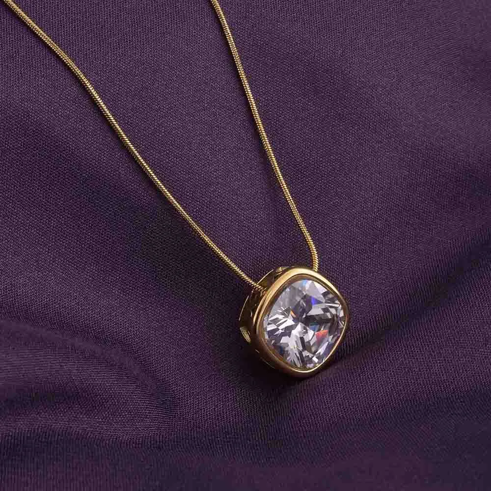 White Stone Simple Necklace