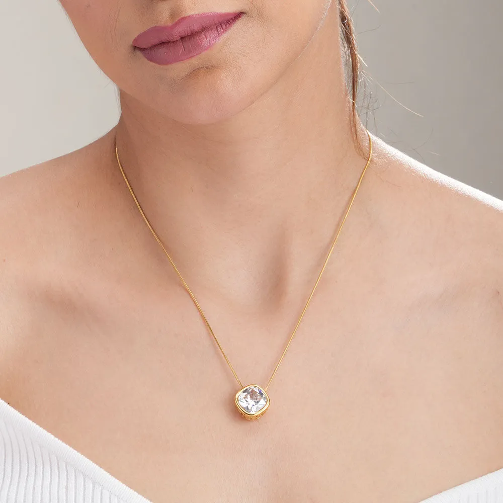 White Stone Simple Necklace