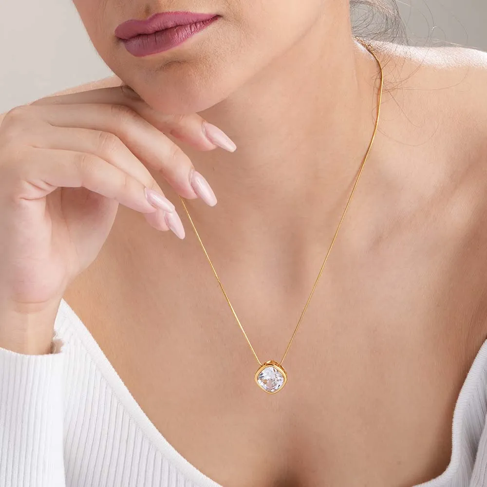 White Stone Simple Necklace