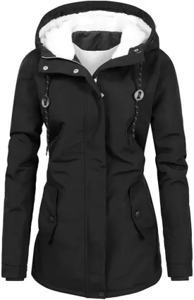 Winter Coats for Women 2025 Plus Size Warm Sherpa Fleece Lined Jackets Hooded Parka Peacoat Outerwear