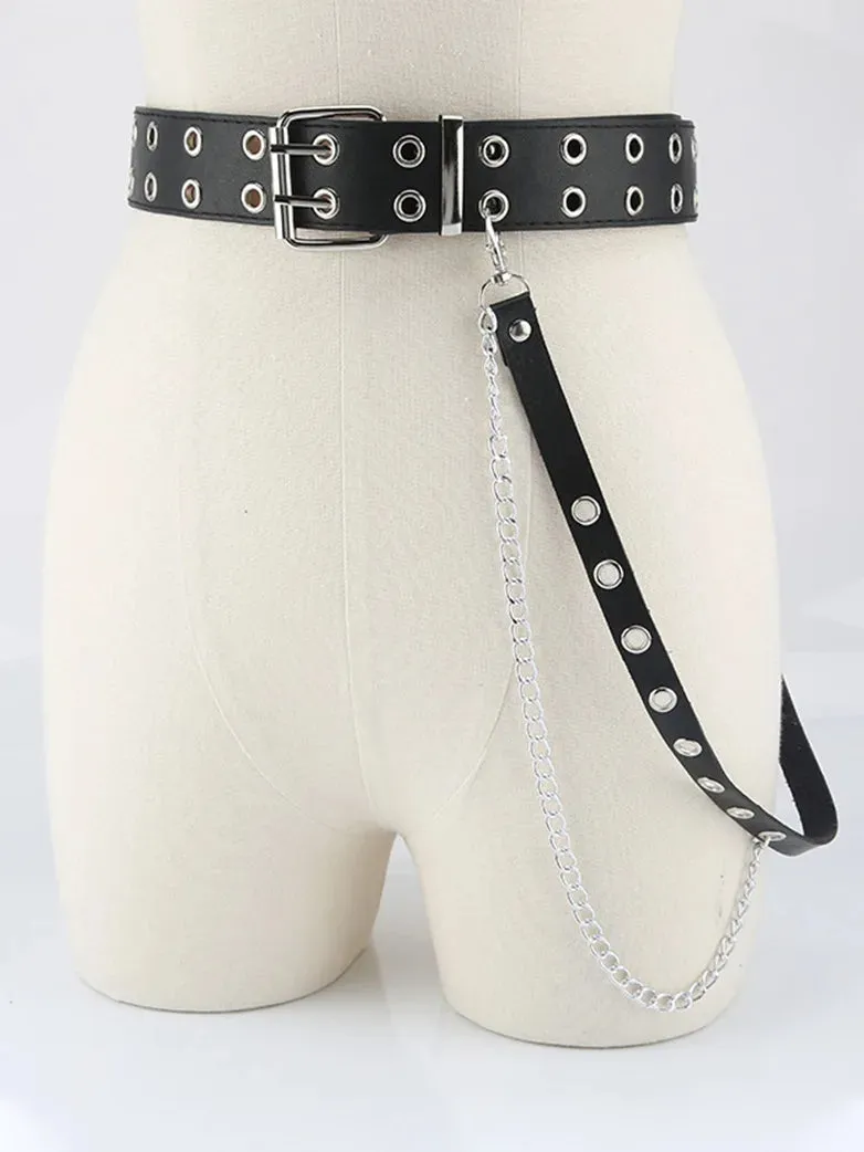 Women Gothic Punk Double-Breasted Buttonhole Belt