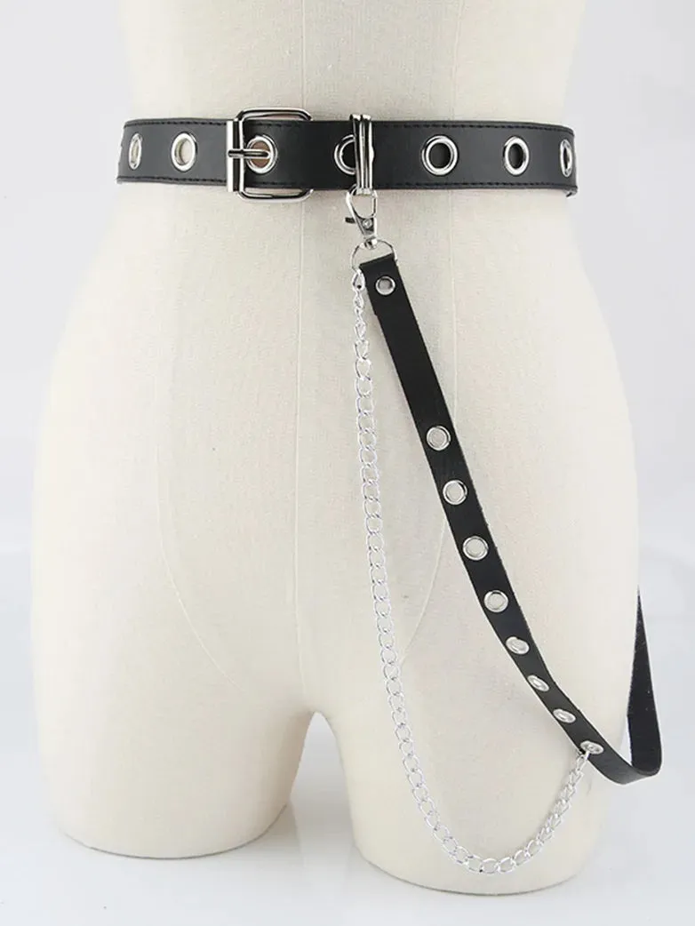 Women Gothic Punk Double-Breasted Buttonhole Belt