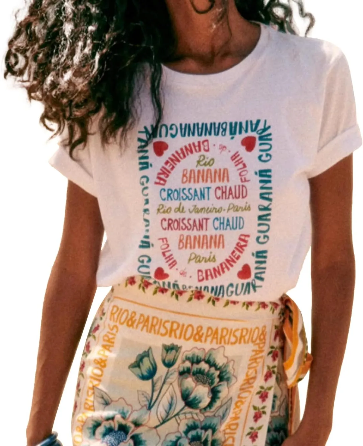 Womens Floral T Shirts Casual Boho Summer Tee Short Sleeve Oversized Beach Outfits Casual Tropical White T-Shirt