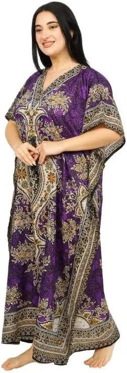 Women's Long Kaftan Dress Maxi Caftan Dress Gown Top Night Dress