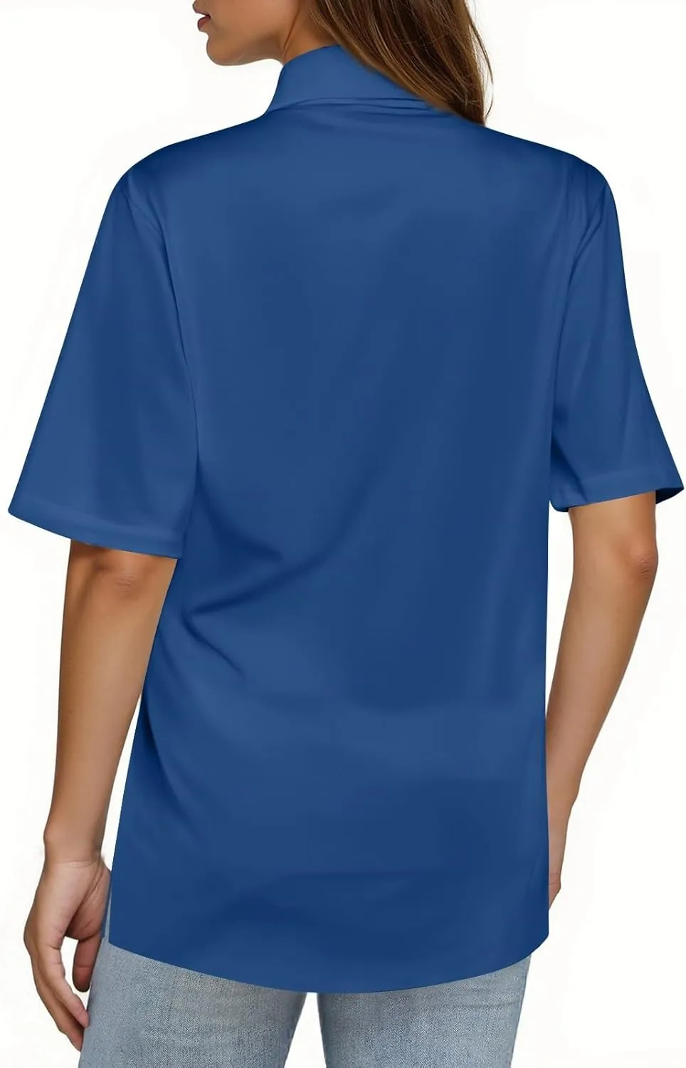 Womens Polo Shirts Short Sleeve Button Collared Golf Tops Casual Tennis Workout Business Dressy Summer Blouse Tees