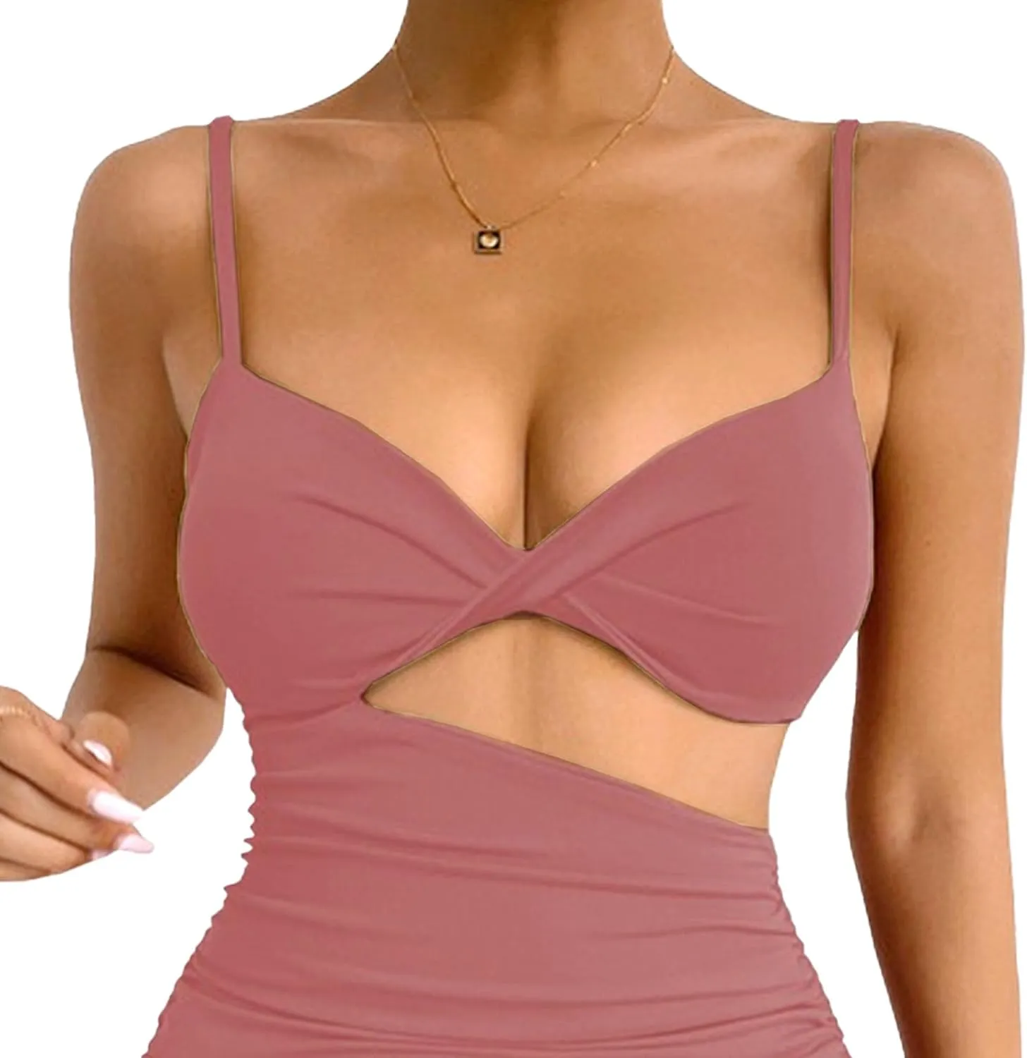 Women's Sexy Bodycon Cut Out Ruched Backless Spaghetti Strap Mini Club Party Dresses Going Out Dresses 2025