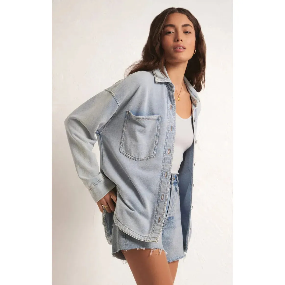 Z Supply All Day Knit Denim Jacket